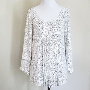 LOFT Polka Dot Ruffle Top Sz M. NWOT